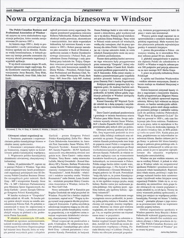 1997 III B-Dinner-Nowa Organizacja-Zwiazkowiec 45-06.11.1997 (P)