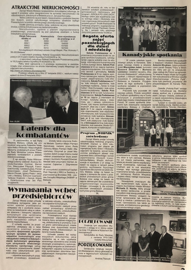 2002 Kanadyjskie spotkania-Wiadomosci Bielawskie listopad 2002 (P)