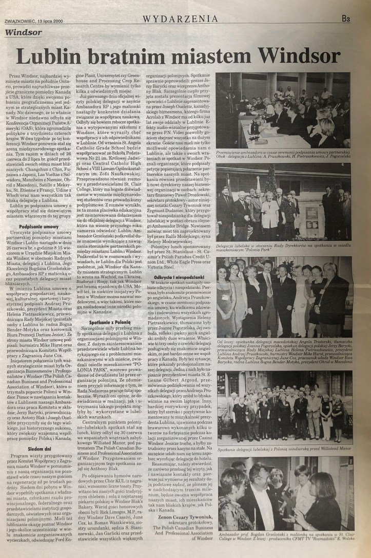 2000 Lublin Bratnim Miastem Lublina-Zwiazkowiec B3 13.07.2000 (P)